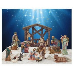 KIRKLAND SIGNATURE 13 PC. HAND PAINTED NATIVITY SET *NIOB*