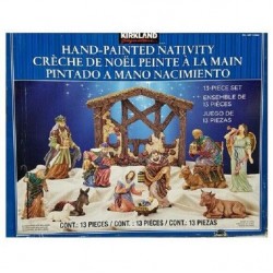 KIRKLAND SIGNATURE 13 PC. HAND PAINTED NATIVITY SET *NIOB*