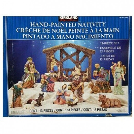 KIRKLAND SIGNATURE 13 PC. HAND PAINTED NATIVITY SET *NIOB*