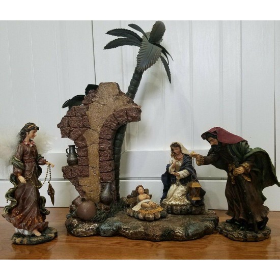 Treasured Craftsmanship 2003 The Bombay Company Christmas Nativity Scene RARE