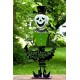 4.3ft Tall Metal Skeleton Man with Top-hat 'Happy Halloween' Figurine Decoration