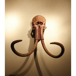 Mammoth 1:1 Skull Model Wall Hanging Wall-Mounted Sculpture Decor Fossil Replica