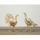 Rustic Metal Turkeys Distressed Antique White Farmhouse Thanksgiving Decor Set/2