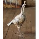 Rustic Metal Turkeys Distressed Antique White Farmhouse Thanksgiving Decor Set/2