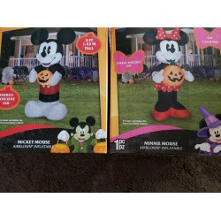 Halloween Disney 5 ft Minnie & Mickey Mouse Pumpkin  LED Airblown Inflatables