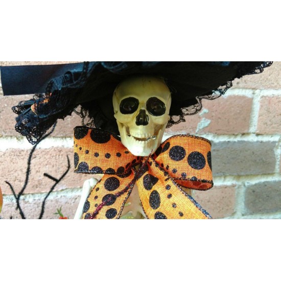 Lighted Halloween Arrangement Floral Centerpiece Spooky Home Decor NEW