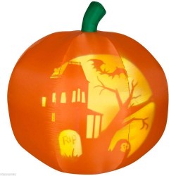 Gemmy 5' Airblown Panoramic Projection Pumpkin Halloween Inflatables