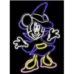 Halloween Disney 2.09 ft LightGlo Minnie Mouse Witch Sculpture Sign Rope Light