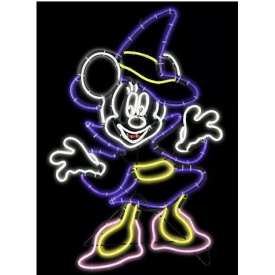 Halloween Disney 2.09 ft LightGlo Minnie Mouse Witch Sculpture Sign Rope Light