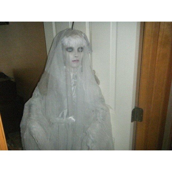 HALLOWEEN ZOMBIE BEAUTIFUL BRIDE EYES LIGHT UP HEAD AND ARMS MOVE CREEPY