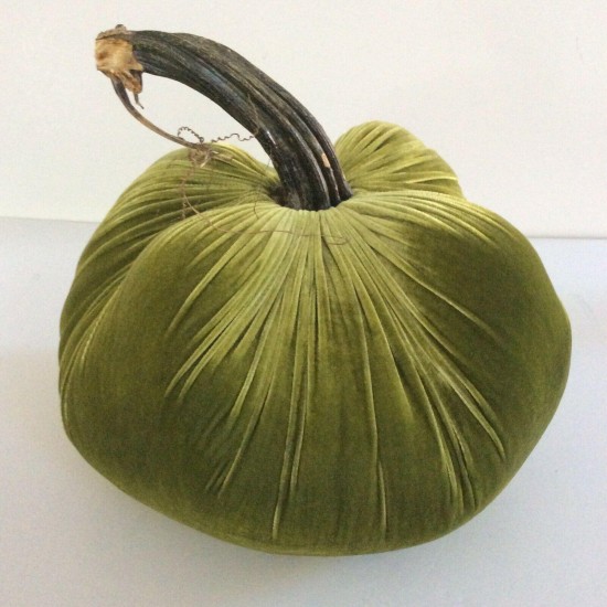 14” Chartreuse Original Velvet Plush Pumpkin Autumn Harvest Thanksgiving