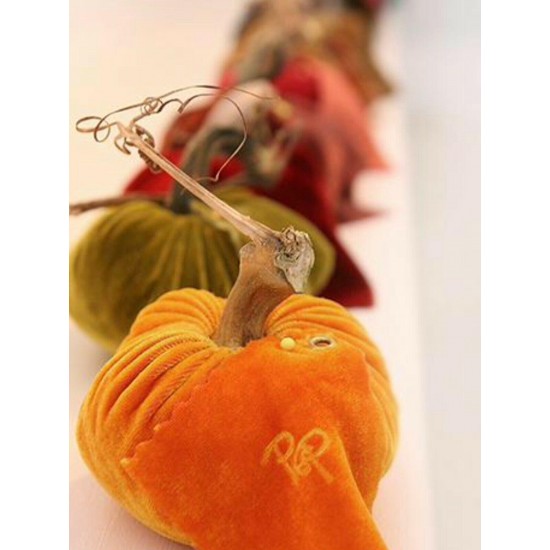 14” Chartreuse Original Velvet Plush Pumpkin Autumn Harvest Thanksgiving