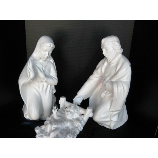 NEW 2019 Made in USA  X Large Ceramic  Nativity Family White Satin Joseph 20