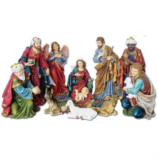 Holy Family Christmas Nativity Scene Colored 24 Inch 11-Piece Set