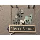 Reindeer X-Mas and Winter Wishes Christmas wall plaques with Glitter & Sparkle