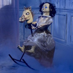 Animated Scary Rocking Horse Girl Halloween Decorations 32.25