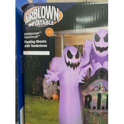 HALLOWEEN LightShow Projection Airblown Ghost & Tombstone 9 ft. - SHIPS FREE!