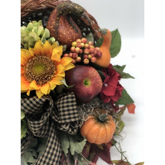 Fall Arrangement, Fall Centerpiece, Artificial Fall Arrangement, Fall Cornucopia