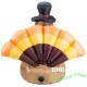 5 Ft Thanksgiving Harvest Sitting Turkey Lighted Airblown Inflatable Yard Decor