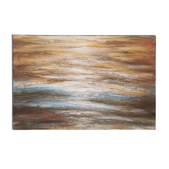 Canvas Wall Art Abstract Design Soothing Waves of Gold Blue Red D�cor 53693