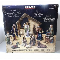 Kirkland Signature Nativity  12 Piece Set Hand Painted Christmas Creche 979597