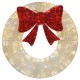 Twinkling Holiday Wreath White with Red Bow 3 FT Indoor Outdoor Christmas Decor