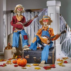 Banjo Skeletons Duo Halloween Fall Indoor Decor