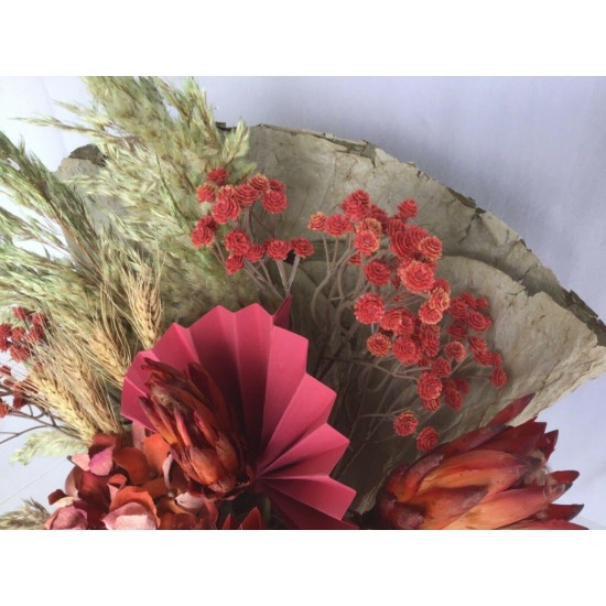 Fall Flower Arrangement, Thanksgiving Floral, Autumn Centerpiece, Dried Flowers