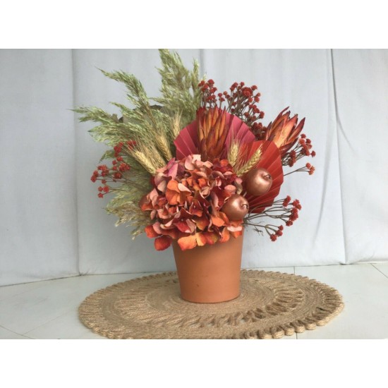 Fall Flower Arrangement, Thanksgiving Floral, Autumn Centerpiece, Dried Flowers