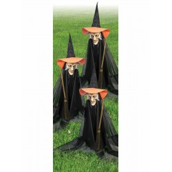 Set of 6 Halloween Witches Outdoor Yard Decoration Group Lawn Art Path Holiday