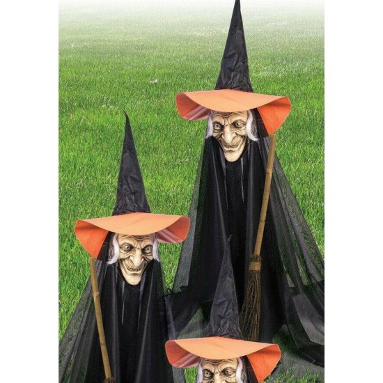 Set of 6 Halloween Witches Outdoor Yard Decoration Group Lawn Art Path Holiday