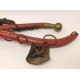 Matching Lot Red Wood Brass Sleigh Christmas Sled Harnesses Pair Decorative