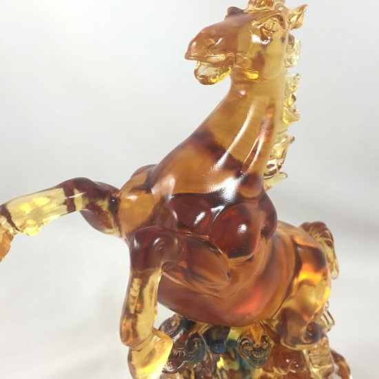 Amore Jewell Auspicious Ru-Yi Horse Fengshui Ornament gift Liuli Crystal Glass