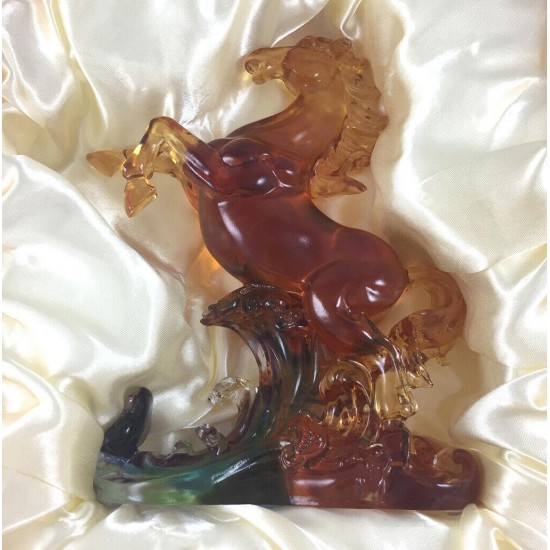 Amore Jewell Auspicious Ru-Yi Horse Fengshui Ornament gift Liuli Crystal Glass