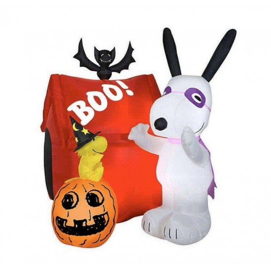 Halloween Airblown Inflatable Yard Decor Peanuts Snoopy House Scene Outdoor