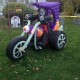 Inflatable Lighted Halloween Skeleton on Motorcycle Decoration Outdoor Yard Lawn