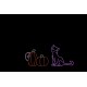 Animated Scaredy Cat Halloween LED Light metal wire frame outdoor yard display