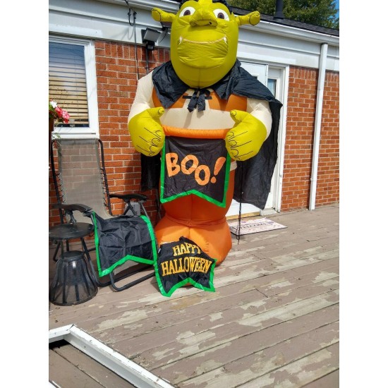 GEMMY SHREK OGRE AIRBLOWN INFLATABLE HALLOWEEN 8 FT  With BANNERS.