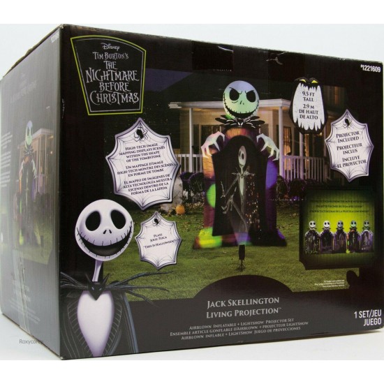 Gemmy Disney 9.5 ft Jack Skellington Living Projection Halloween Inflatable