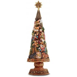 Stone Resin Nativity Christmas Tree Figurine GM18122