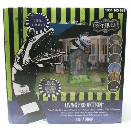 Yow 9 FT Inflatable Living Projection Beetlejuice Tombstone Airblown