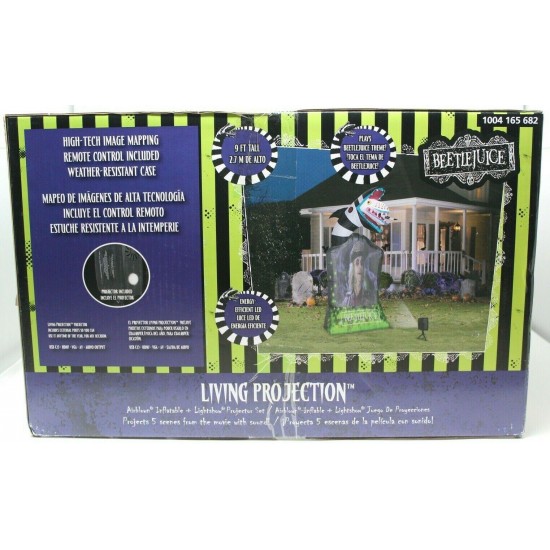 Yow 9 FT Inflatable Living Projection Beetlejuice Tombstone Airblown