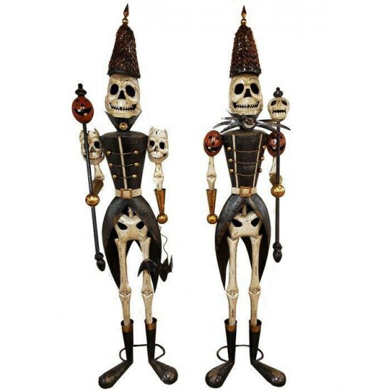 Life-Size Skeleton Soldiers Nutcracker Halloween Haunted House Decor Set of 2