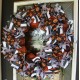 Black White & Orange Jack-o-Lantern Halloween Front Door Wreath Party Decoration