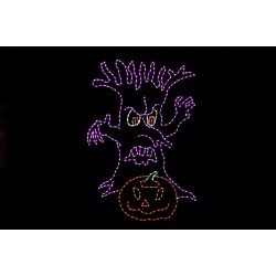 Eerie Tree Halloween LED light wire frame metal outdoor yard decoration display