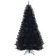 7.5Ft Hinged Artificial Halloween Christmas Tree Full Tree w/ Metal Stand Black