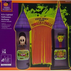 Halloween 9.5 ft Lighted House of Horrors Archway Airblown Inflatable