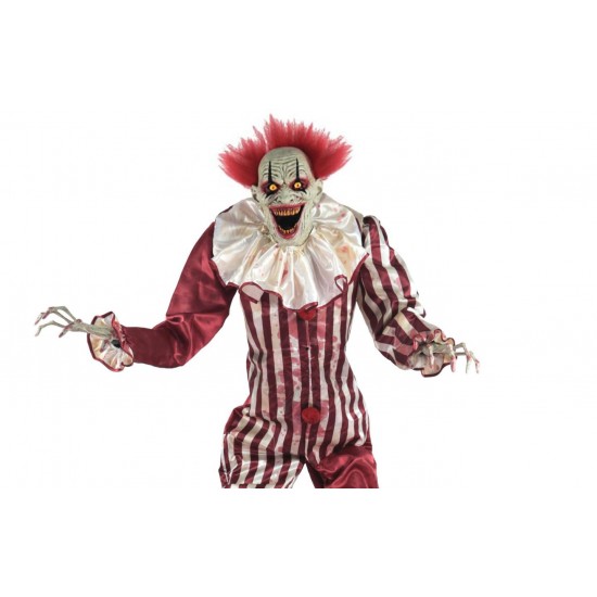 6.5 Ft Halloween Towering Creepy Carnival Clown Animatronic Haunted House Prop