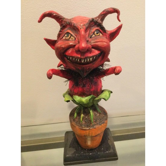 9”  Debra Schoch Original Potted Devil Halloween Piece 2012