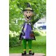 5ft Tall Metal Witch with Broom Stick Halloween Figurine Decoration